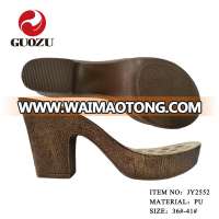 lady sandals high heel pu soles factory