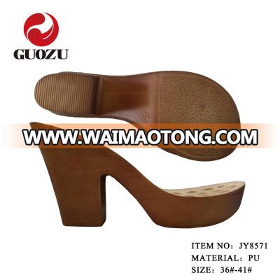 high heel PU sole design lady sandal outsole factory