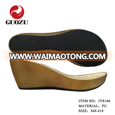 two colors wedge pu shoe soles for sandals